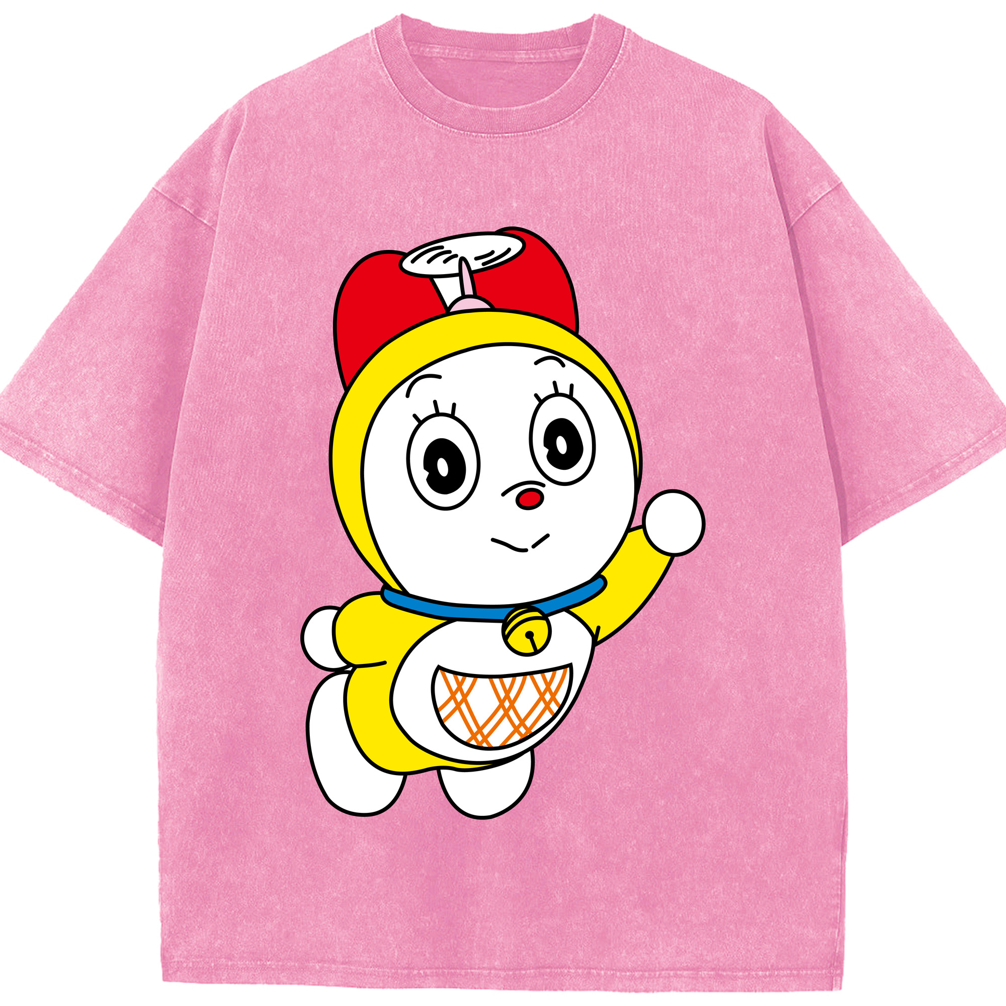 （画像用） ドラえもん ドラミ Doraemon Dorami 綿100% ヴィンテージ風 半袖Tシャツ（フロントプリント）